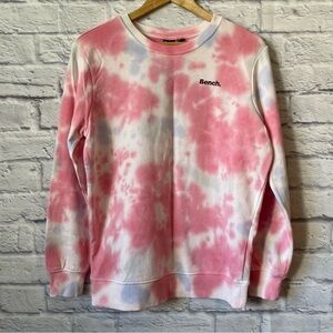 BENCH Pullover Crew Neck Ribbed Sweater Tie Dye Size Small